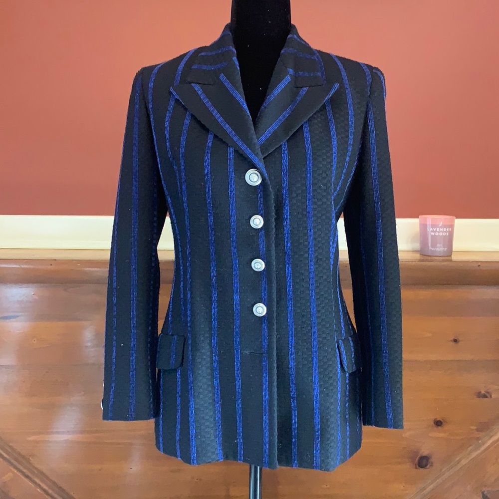 - Vintage Versace blue stripe Blazer -